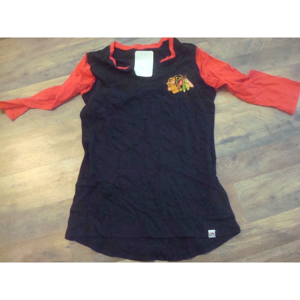 WOMENS CHICAGO BLACKHAWKS sz LARGE SHIRT DEADSTOCK VINTAGE TT3